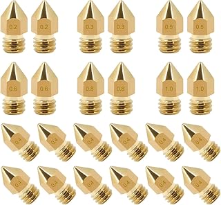 PUGONGYING Popular 24pcs Brass Nozzles Extruder Mk8 Nozzle Print Head Fit For CR 10 Ender Series All 1.75mm PLA, ABS 3D Printer Parts durable (Color : 24pcs)