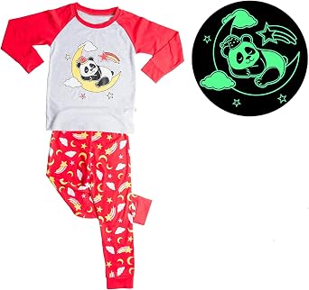 Little Jupiter Glow in The Dark Girls Pajamas -Long Sleeve Girls Childrens Sleepwear Kids