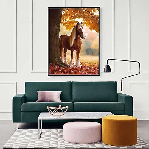 Miniatura 3 de Zariocy Kit de pintura de diamante 5D con diseño de caballos, pintura de bricolaje con diamantes de animal, taladro redondo, pintura de bordado de