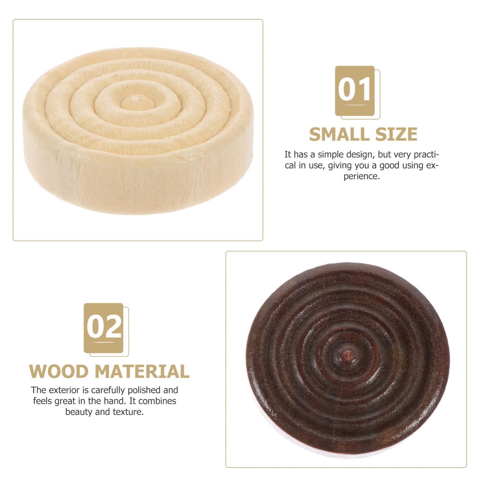 STOBOK 48 pezzi di gioco a scacchi in legno per backgammon, accessori rotondi in legno, regalo per principianti, finitura lucida per una grande sensazione