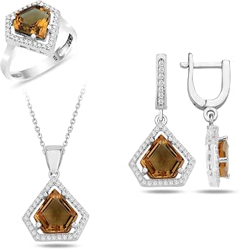 Zultanite Silver Jewelry Set | Color Changing Stone Necklace, Earrings & Ring | 925 Sterling Silver Turkish Handmade - View #8