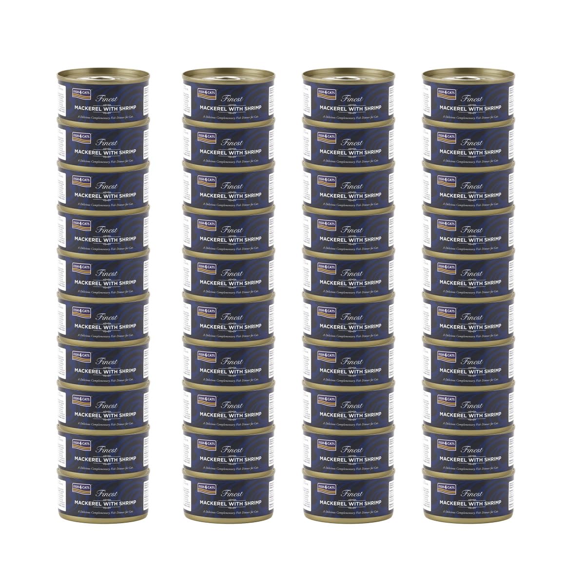 Fish4Cats Finest Wet Cat Food Mackerel with Shrimp Multipack (40 x 70g Tins) — image 1