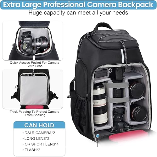 Miniatura 2 de Endurax Mochila de dron para cámara DSLR y DJI Phantom 3/4, Mavic Pro, Mavic Air con cubierta impermeable para lluvia y divisores Cutomizables