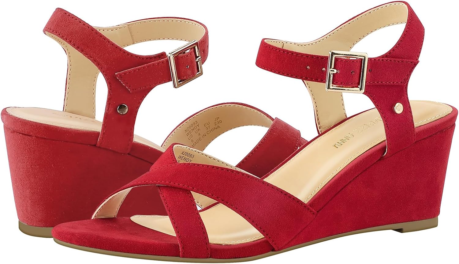 PIZZ ANNU Women's Wendy Low Wedge Sandals Ankle Strap Espadrille Open Toe Casual Summer Women Wedge Heels Shoes - Image 4