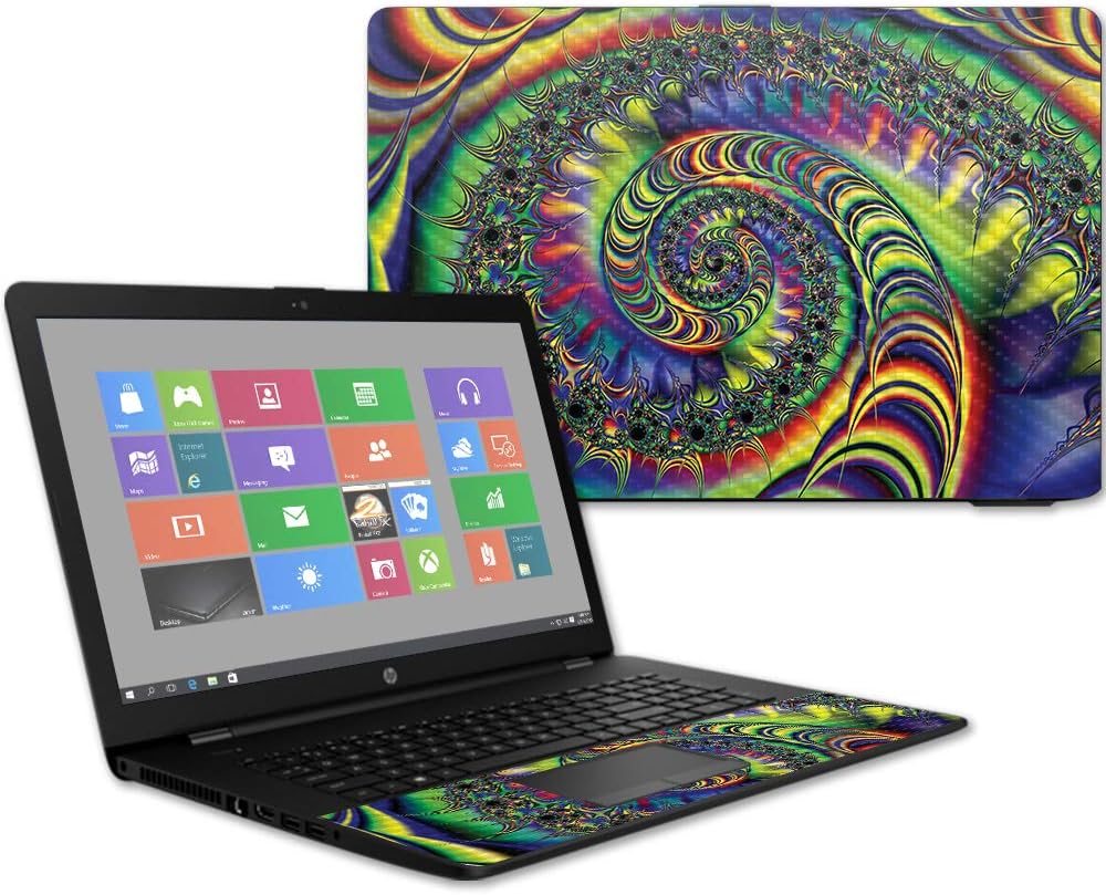 MightySkins Carbon Fiber Skin for HP 17T Laptop 17.3" (2017) - Bright Night Sky | Protective, Durable Textured Carbon Fiber Finish | Easy to Apply, Remove, and Change Styles | Made in The USA