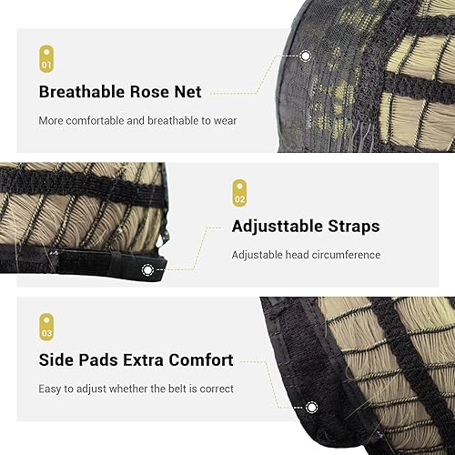 Miniatura 4 de JAMBHALA Pelucas rubias con flequillo para mujer, peluca de pelo sintético natural para niñas, disfraz de anime Cosplay de Halloween