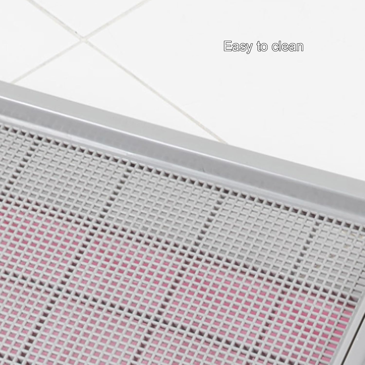 Dog Pee Pad Holder, Mesh Pet Training Pads, Bathroom Litter Box with Removable Stable Structure, Indoor Potty for Small Medium Dogs(Pink)