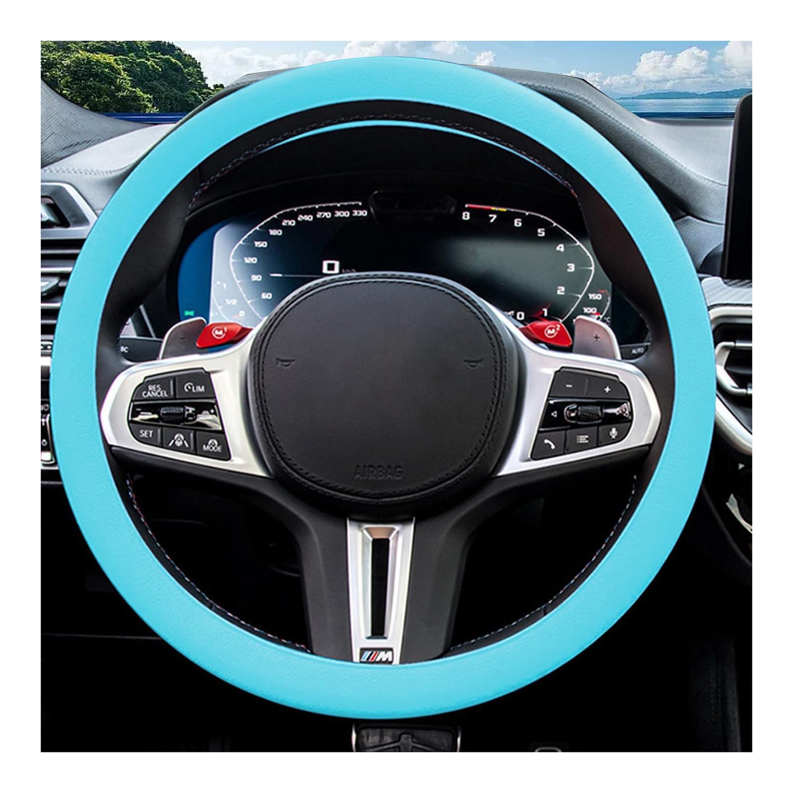 Lenkradhülle Für Mazda MX-5 Miata 1990-2023 - Anti-Rutsch Leder Bezug 37-39cm