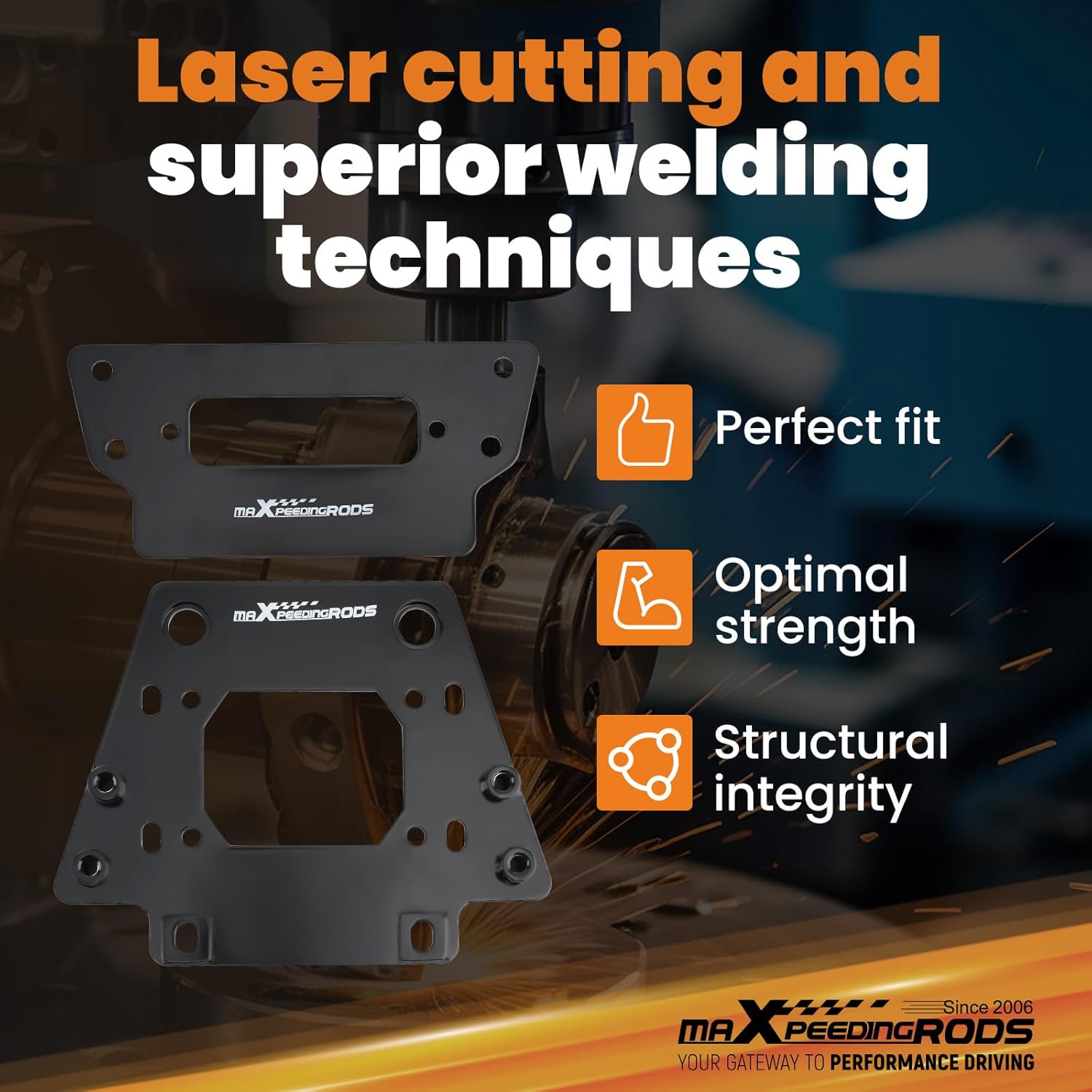 maXpeedingrods Winch Mount Bracket Plate for Kawasaki Teryx KRX 1000 2020-2024, KRX 4 1000 2023-2024 Black Powder Coated