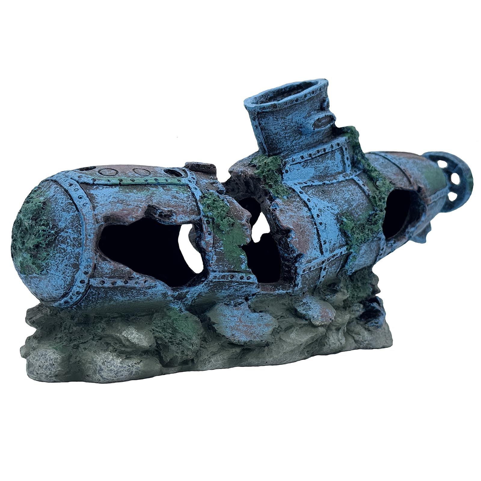 Fish Tank Decoration - Submarine Wreck Aquarium Decoration Fish and Shrimp Aquatic Pets can Rest and Hide in
