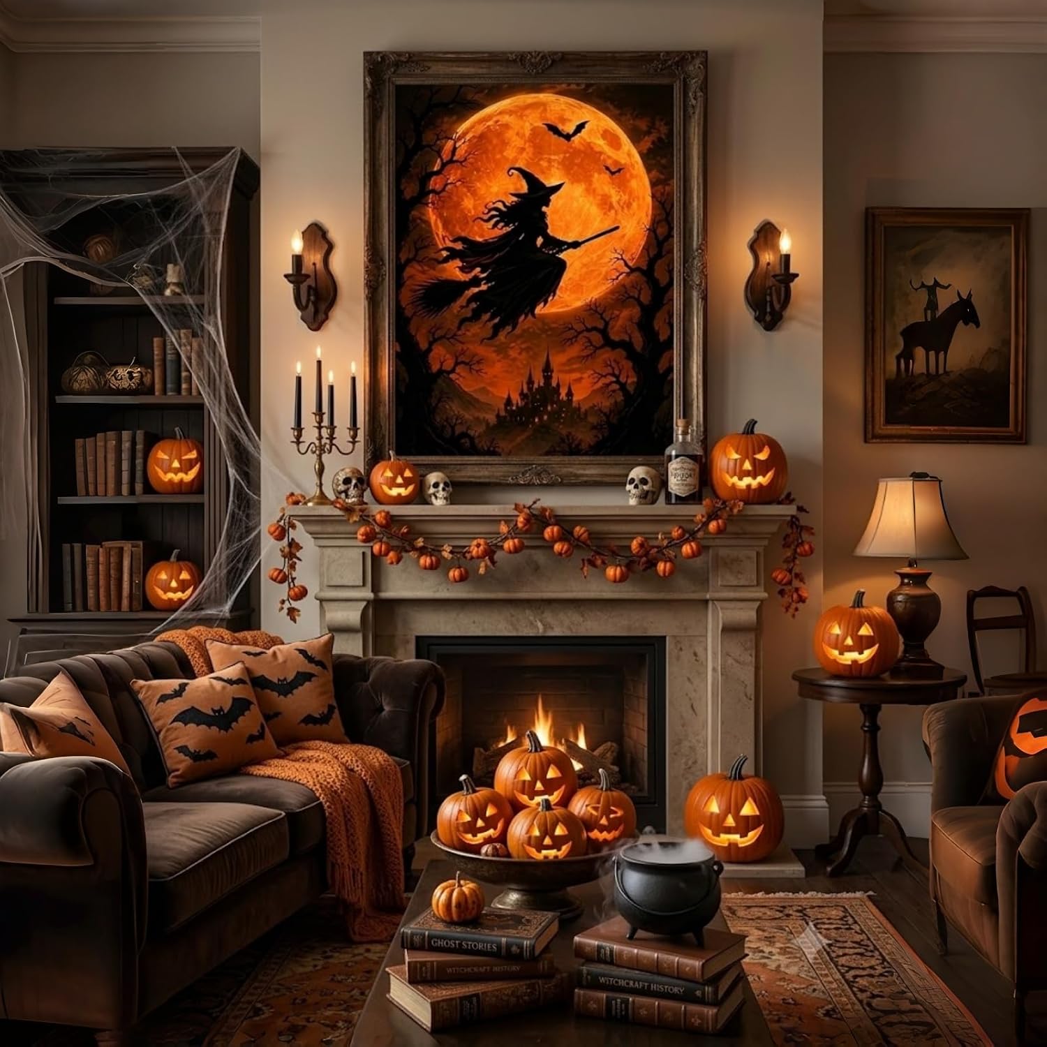 CHWGLFGG 5D Halloween Witch Diamond Art Kits for Adults Beginners 12x16inch image 2