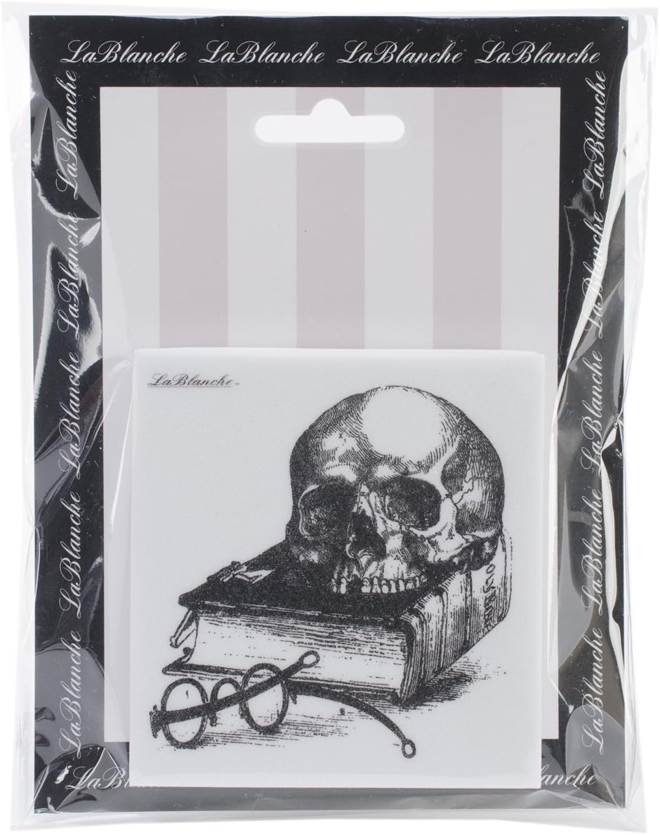 LaBlanche Silicone Stamp, 3 by 3-Inch, Skull and Book