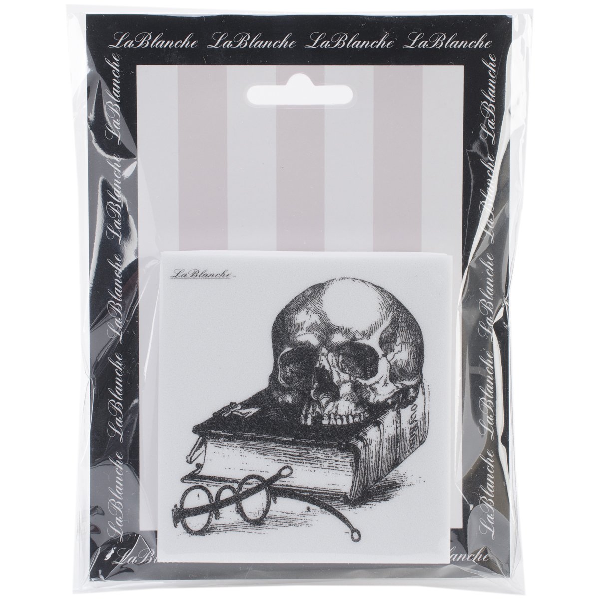 LaBlanche Silicone Stamp, 3 by 3-Inch, Skull and Book