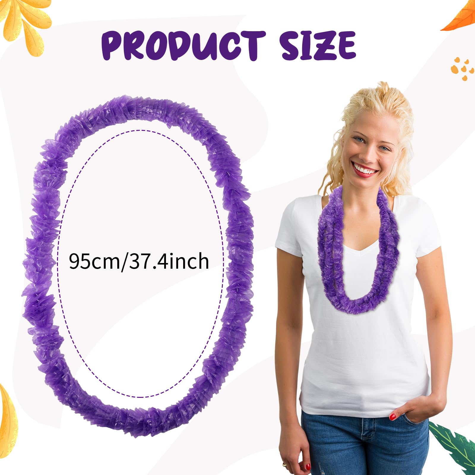 Leis hawaiano a granel de plástico Lei Luau decoraciones de fiesta hawaiano collar de flores tropicales Leis collares florales collares de flores Lei collares para hawaiano Luau fiesta de verano
