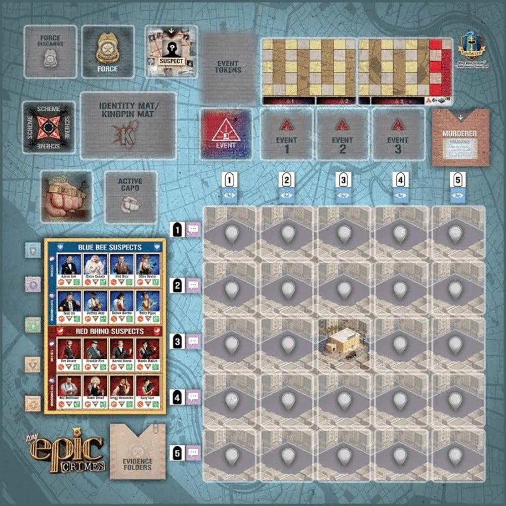 Gamelyn Games | Tiny Epic Crimes Game Mat | Board Game Accessory
