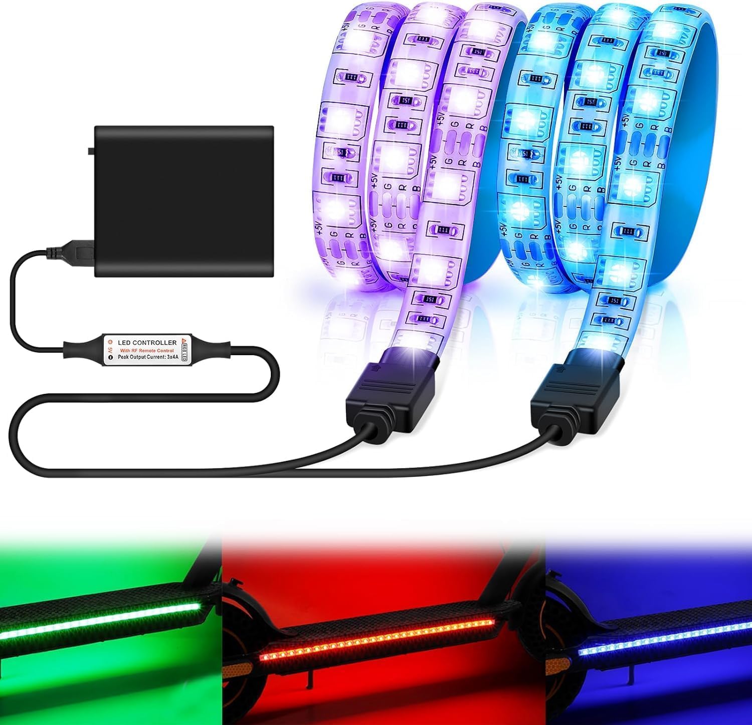 Scooter Licht LED Strip Licht Elektrische Scooter Opvouwbare LED Strip Verlichting Water Proof Kleur Variabele voor Xiaomi M365 1S Scooter