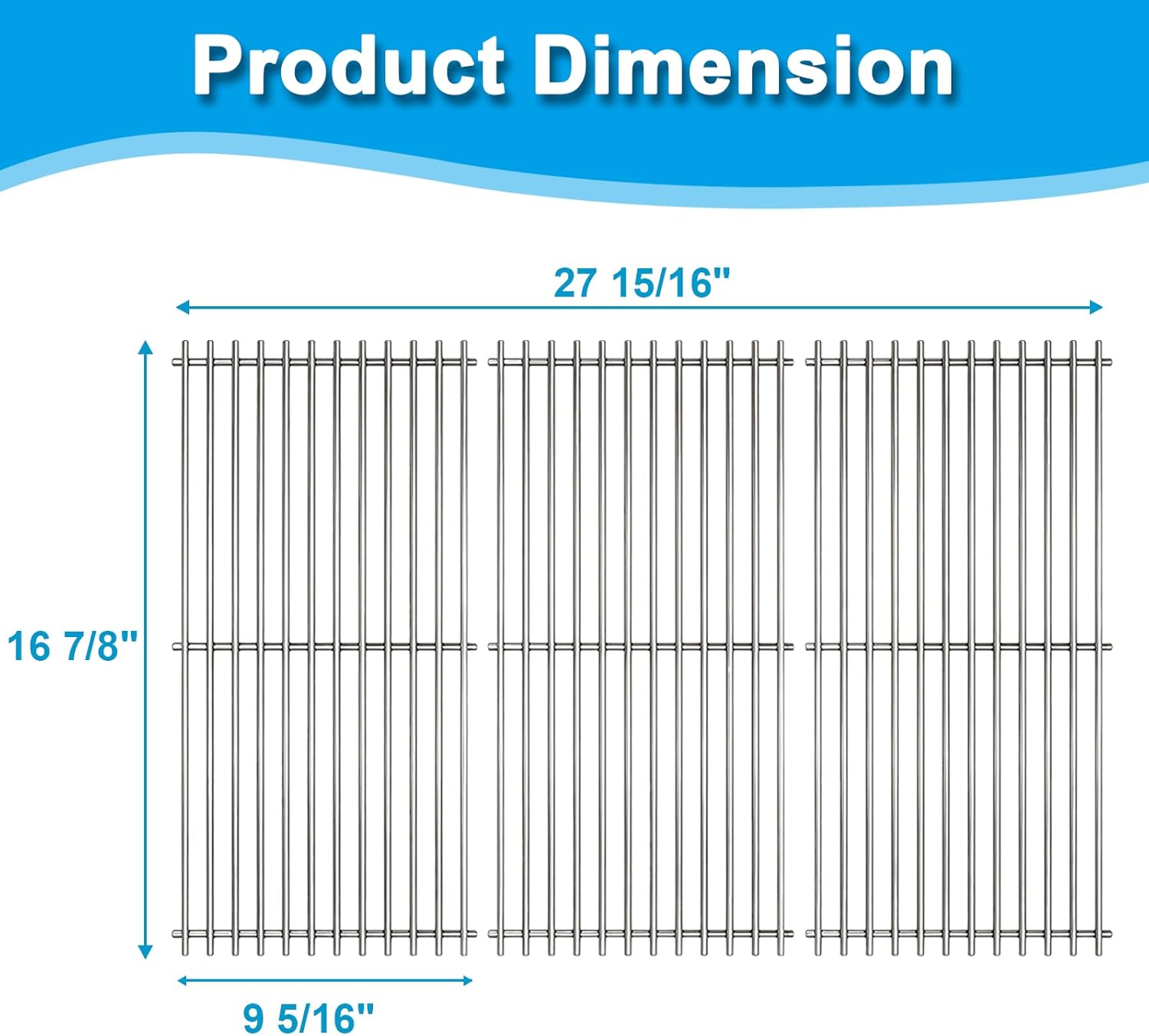 LS'BABQ Grill Replacement Parts for Charbroil 463436213, 463436214, 463440109, 463441312, 461442114, Master Chef 85-3100-2, 85-3101-0, Thermos 461442114, Cooking Grate and Heat Plate Tent Repair Kit