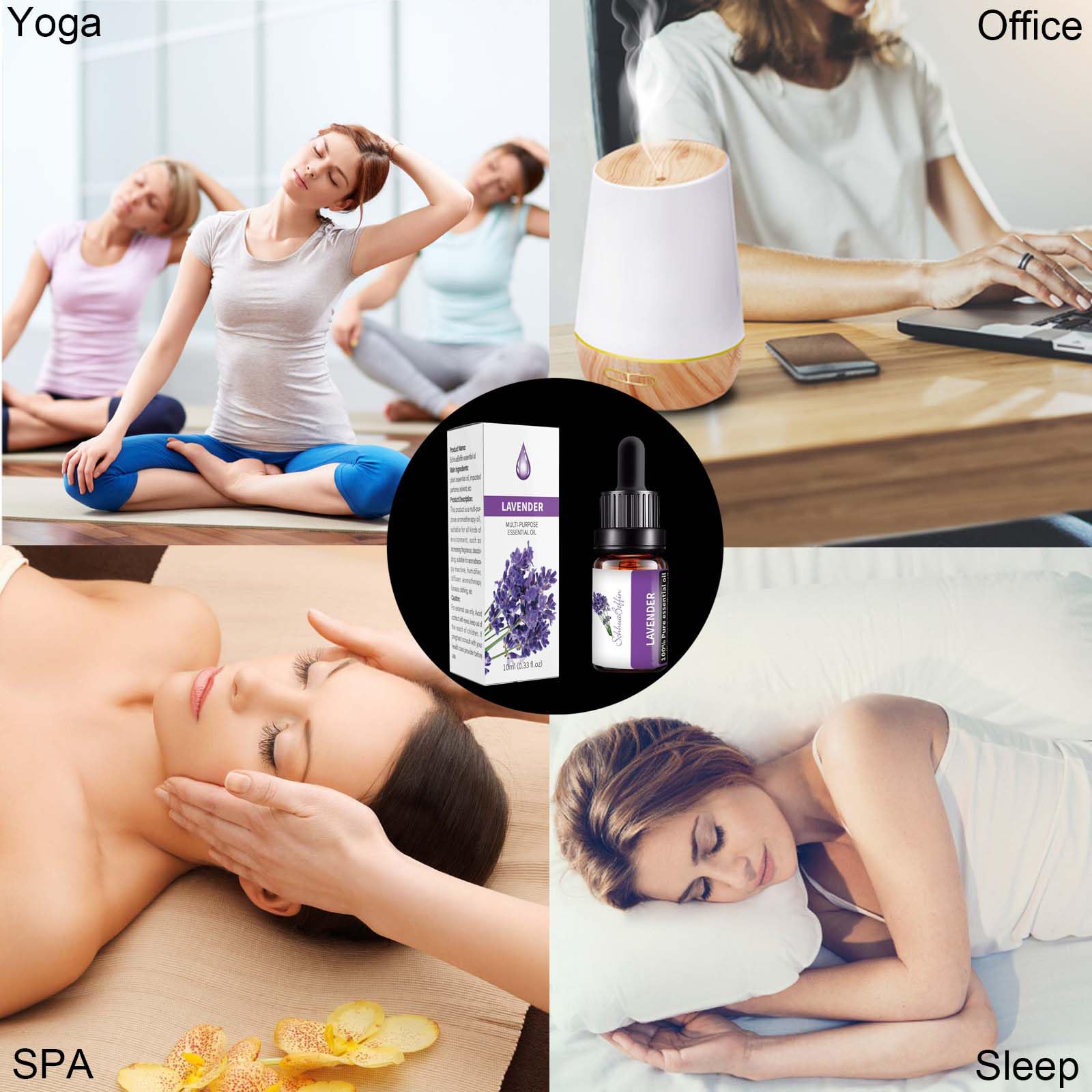 Olio Essenziale Lavanda 10ml, per Diffusori Umidificatori Candele Sapone Fai da Te, Oli Profumati per Diffusori, Massaggi, Bagno
