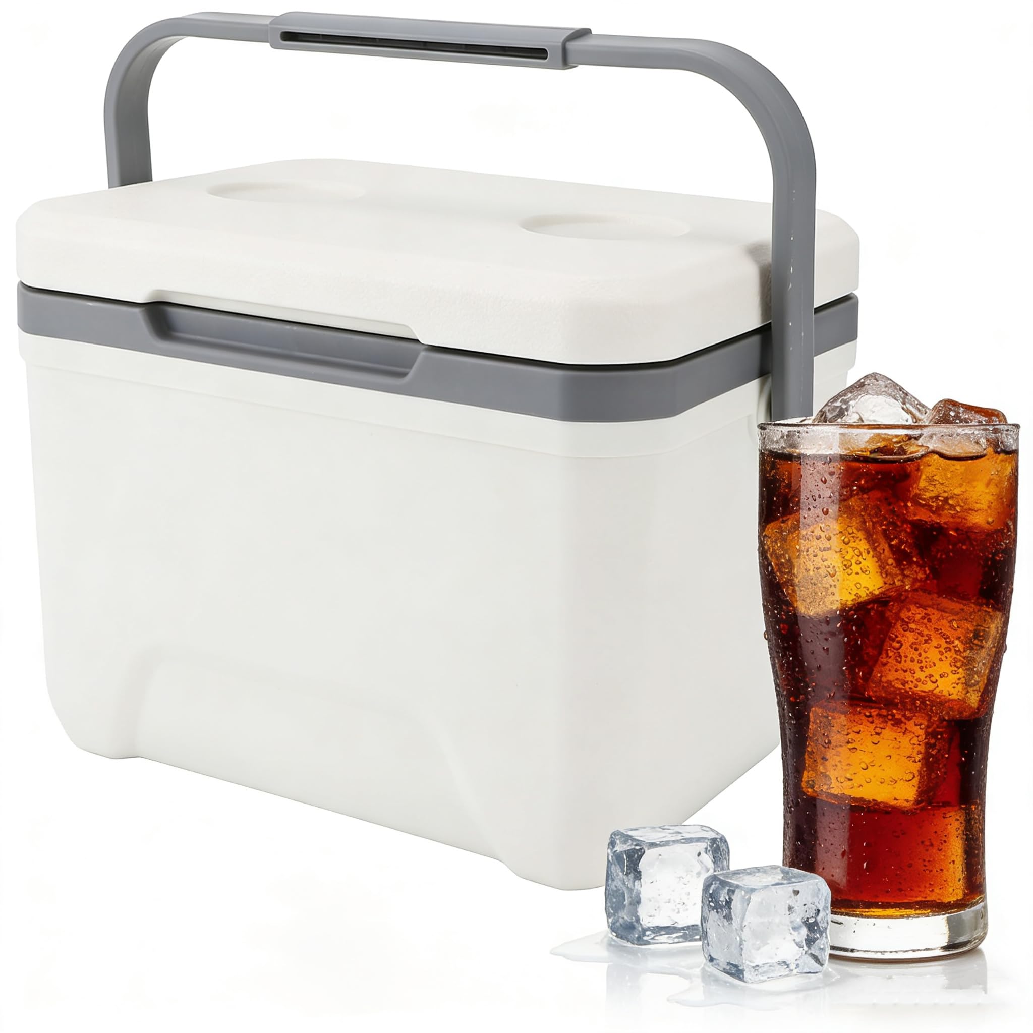 6L Hard Shell Portable Ice Chest Cooler with Handle - Leak Proof Lightweight Insulated Cooler Box Ideal for Car Camping Fishing Beach Picnic BBQ & Outdoor Travel