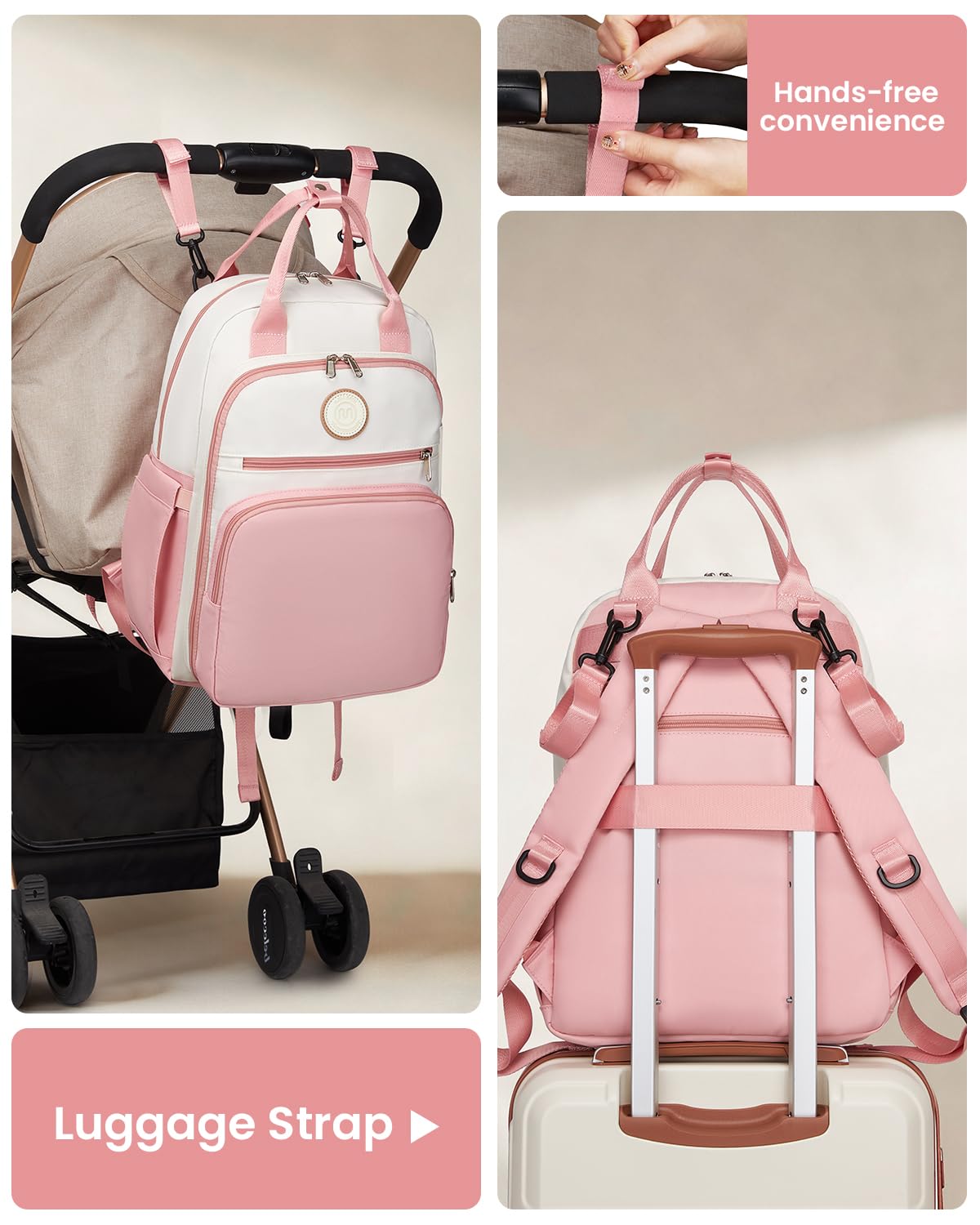 Miss Lulu Zaino Mamma Fasciatoio Grande, Borsa Passeggino 16 Tasche, Impermeabile, Isolanti