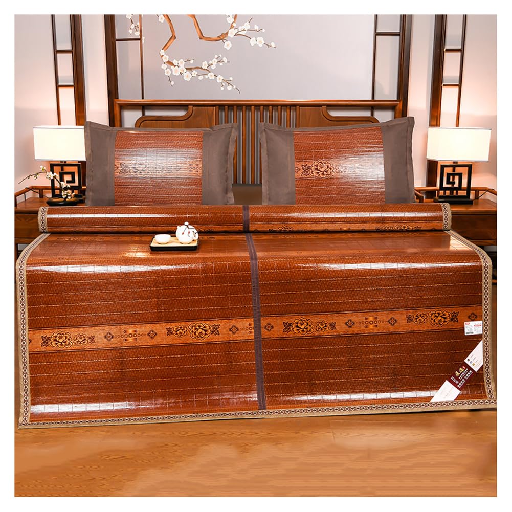 Esterilla de bambú para dormir en verano plegable y de doble cara para cama de 135x190cm