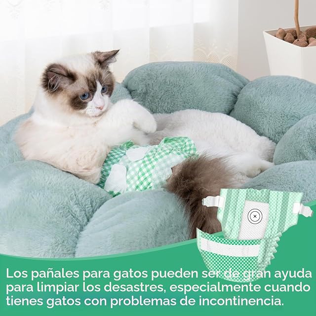 Foto 7 de 7 de MICOOYO Pañales Desechables para Gatos, pañales súper absorbentes para Cachorros, pañales para Gatos y Perros