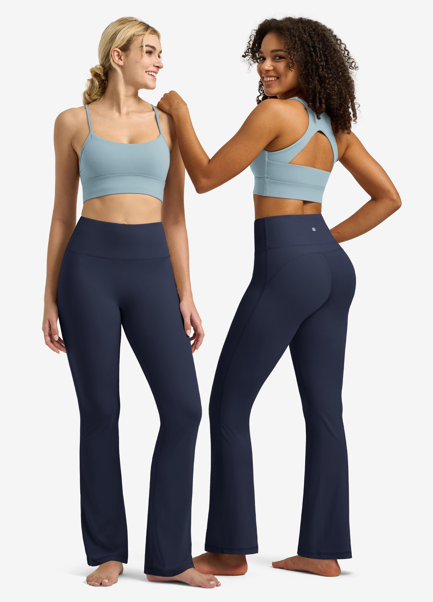 Willit Butterflux - Pantalones de yoga para mujer, leggings de entrenamiento acampanados para mujer, control de abdomen, cintura alta, leggings de yoga acampanados, 29 pulgadas, 31 pulgadas, 33