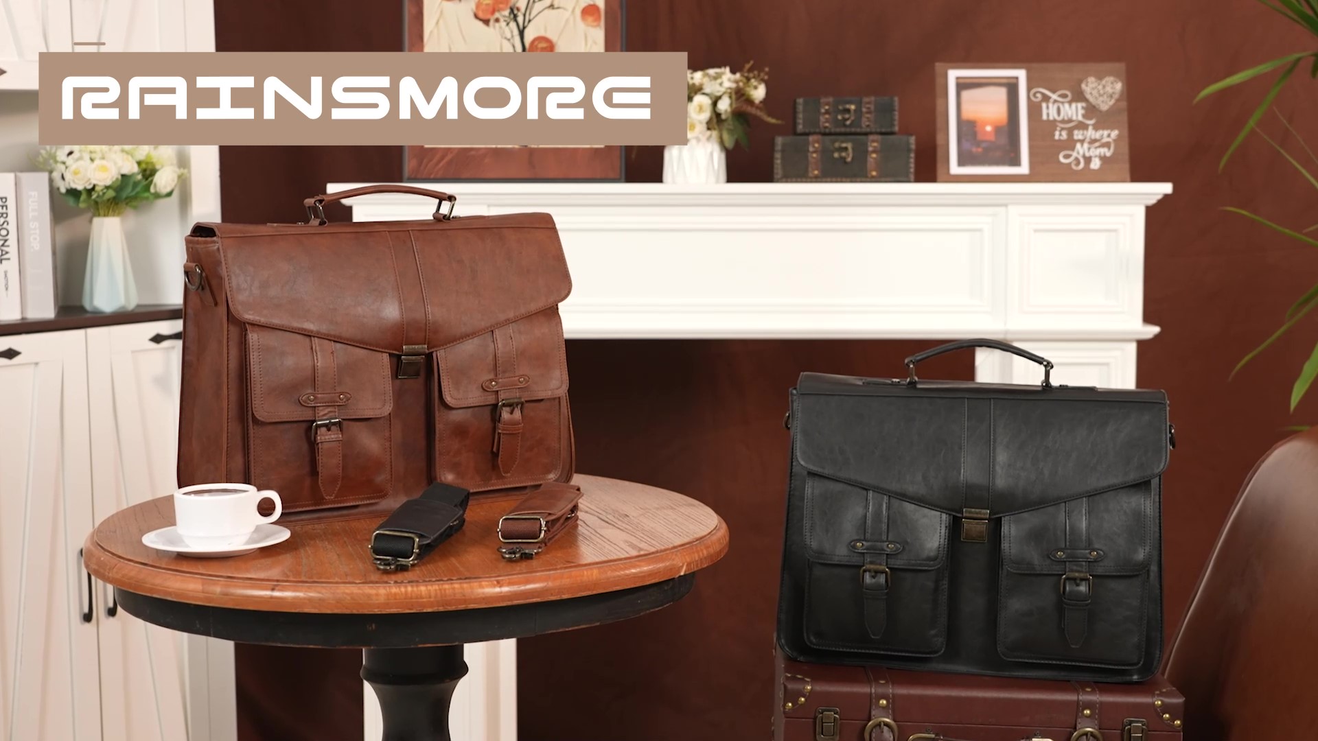 Maletín para portátil de 17.3 pulgadas Rainsmore marrón miniatura 7