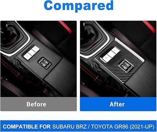 Miniatura 3 de AIRSPEED Cubierta de botón de control de calefacción para asiento de fibra de carbono dura accesorios interiores para Subaru BRZ Toyota GR86 2021