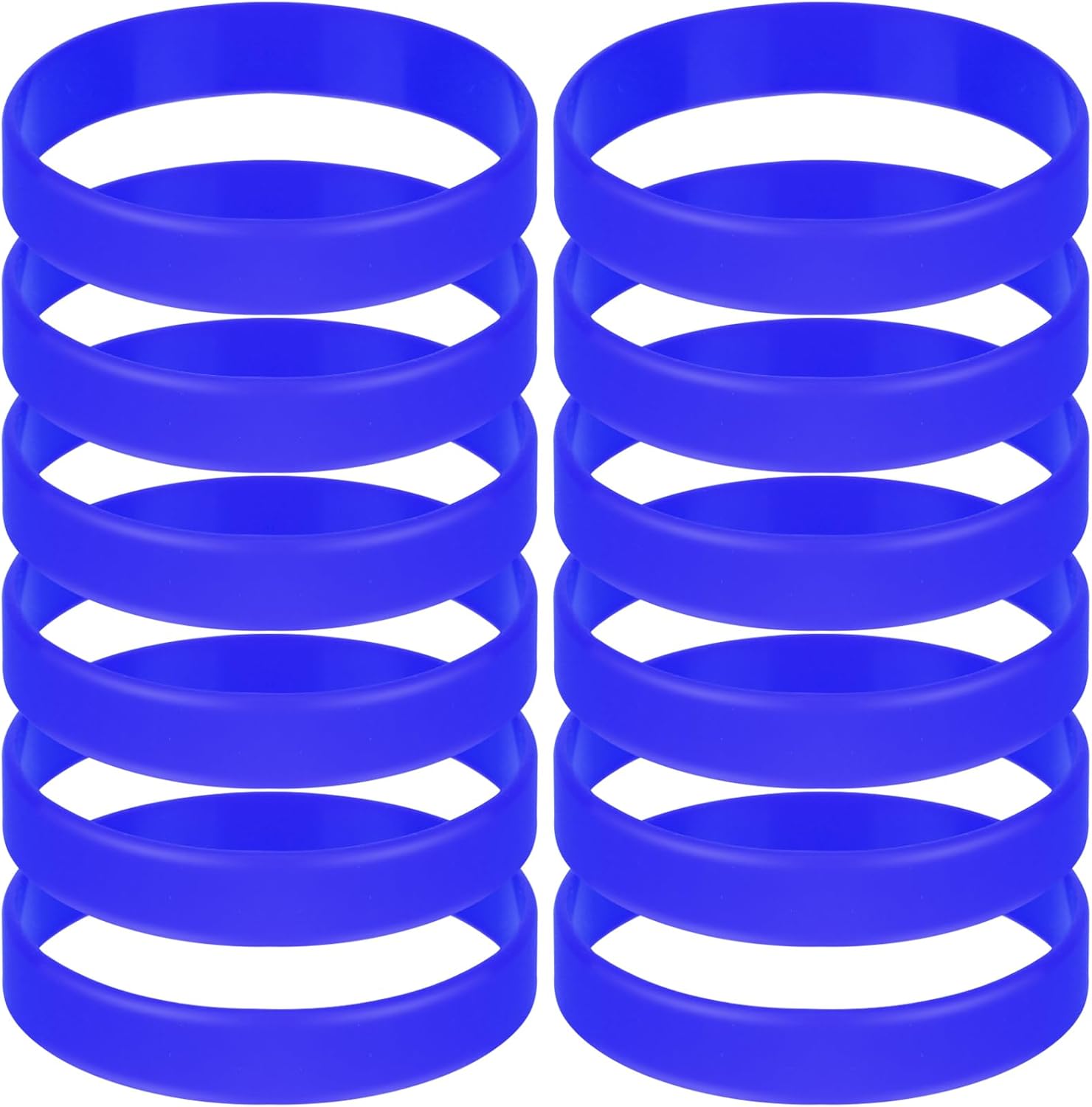 12 Pcs Rubber Bracelets Silicone Wristbands 12 Colors/Black/Green/Yellow/Orange/Blue/Purple/Red/Pink, Sport Elastic Silicone Bands