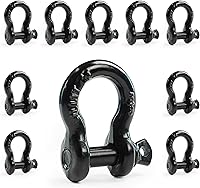 Vista 10 de grilletes de anillo en D de 3/4 pulgadas, pasador de rosca extraíble de 7/8 pulgadas, CGR: 4,75 toneladas (10471 libras), uso con correa