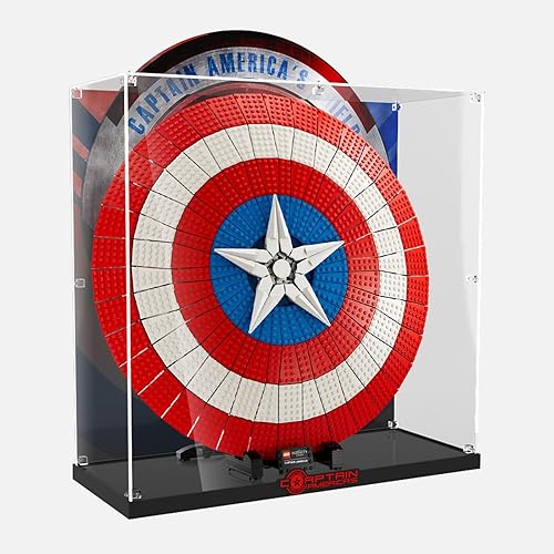 Vitrina acrílica para Lego Captain America's Shield 76262 Kit de modelo para adultos, caja de exhibición a prueba de polvo, placa acrílica
