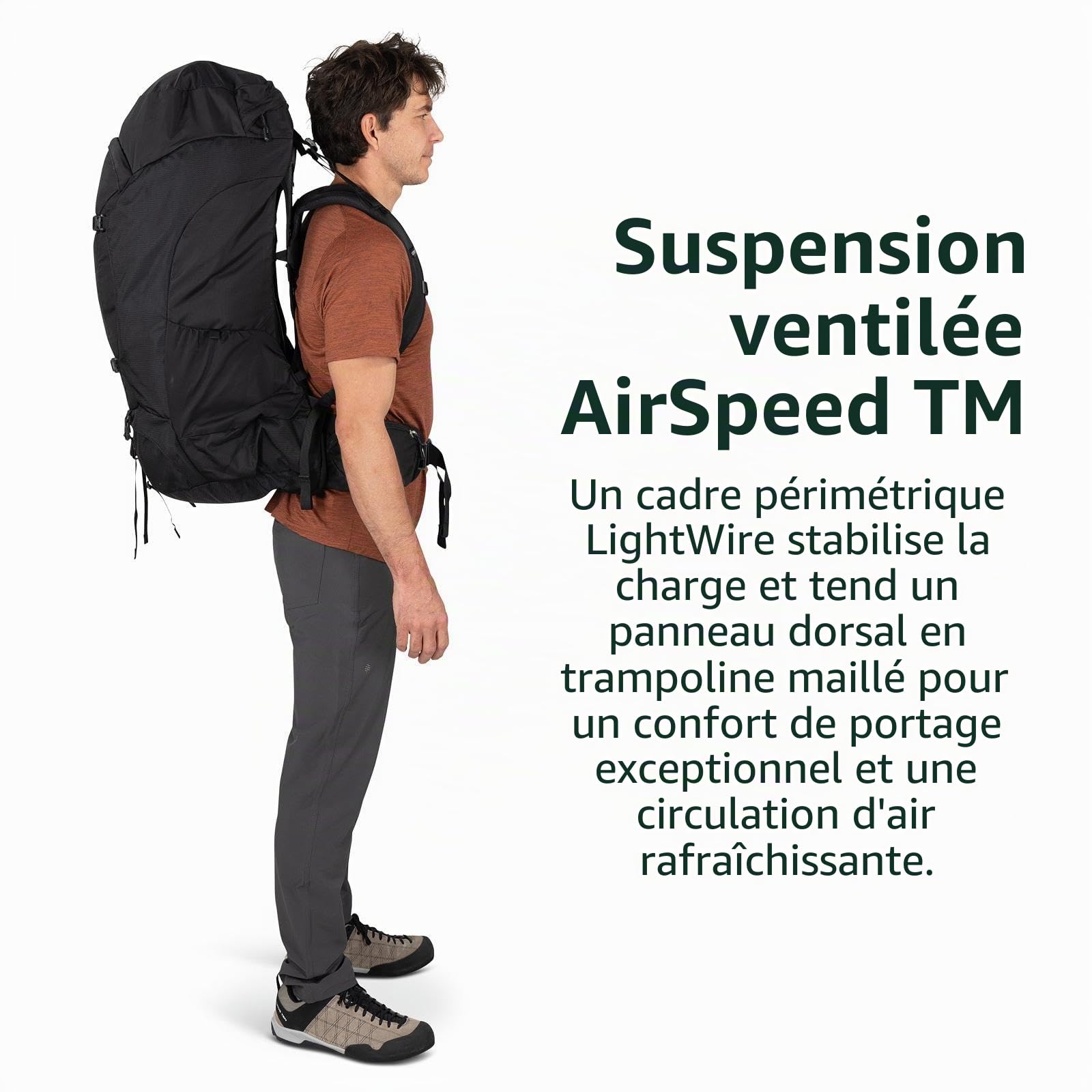 Osprey Farpoint Sac de trekking homme, 75L, Black