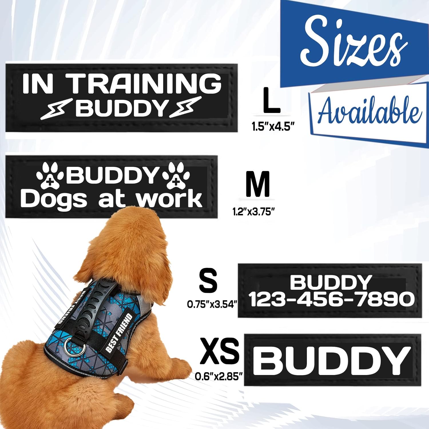 Custom No Pull Dog Harness with Name and Phone Number, Reflective Dog Harness for Small/Medium/Large Dogs no Pull, Adjustable Harness with Handle Breathable Soft Padded Vest 2 Buckles,Blue