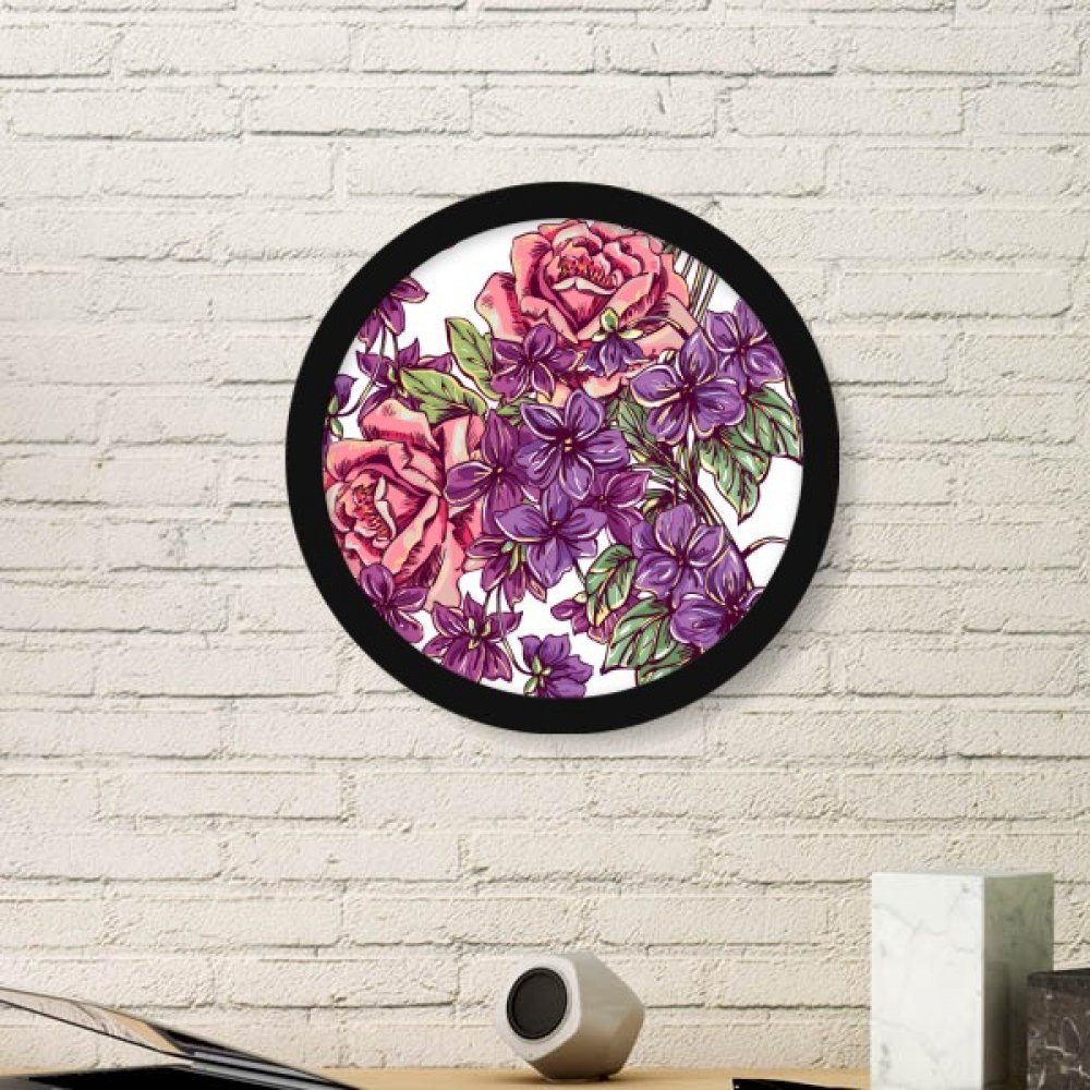 Stickers muraux fleur bleue cadre noir pour salon et chambre moderne
