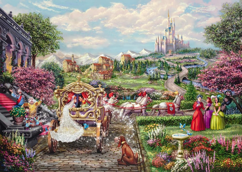 Schmidt Spiele 58038 Thomas Kinkade, Disney, Cinderella Happily Ever After, 1000 Piece Puzzle