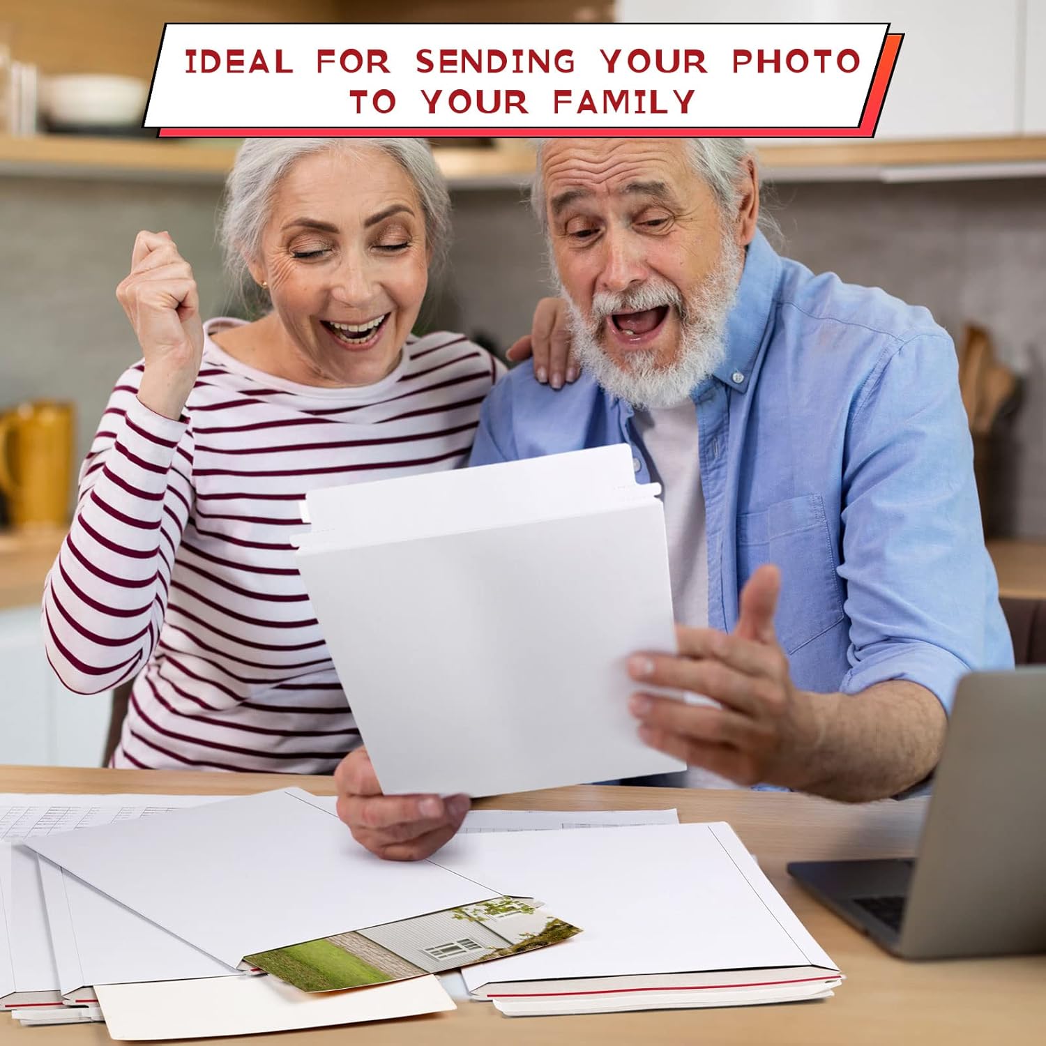 Fainne 150 Pack Rigid Mailers 9.25 x 11.8 Inches Resealable Photo Document Mailers Cardboard White Stay Flat Envelopes for Shipping Photos Pictures Papers Files Cd Magazines Comic Books - Image 4