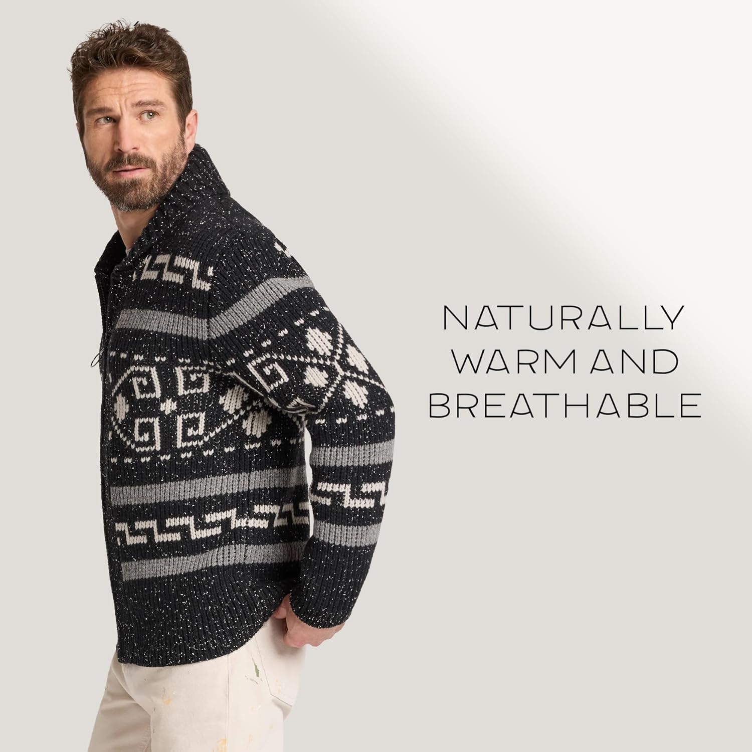 Pendleton Men's The Original Westerley, Heavy Cable Knit Cardigan Sweater with Zip Front - Image 6