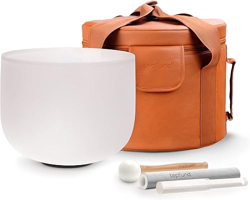 Miniatura 11 de TOPFUND - Cuenco de cristal de 8 pulgadas, afinado en la nota A# y de color violeta, para el chakra pineal, instrumento de meditación y sanación del