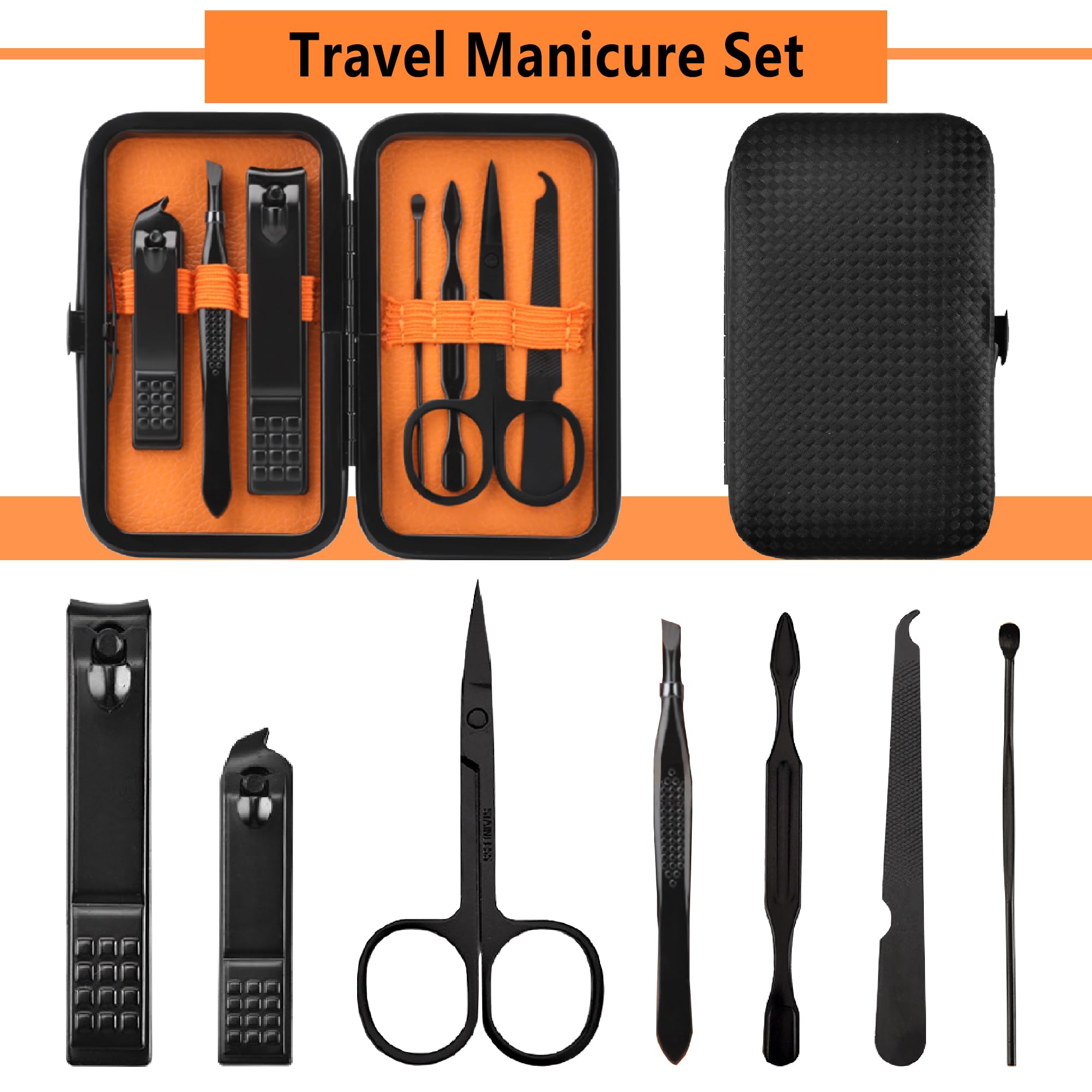 Set de manucure Set de coupe-ongles Soins personnels Kits de toilettage des ongles Set de soins des ongles de voyage Manucure Coupe-ongles Kit de soins des ongles Cadeau pour les famille Collègue Amie