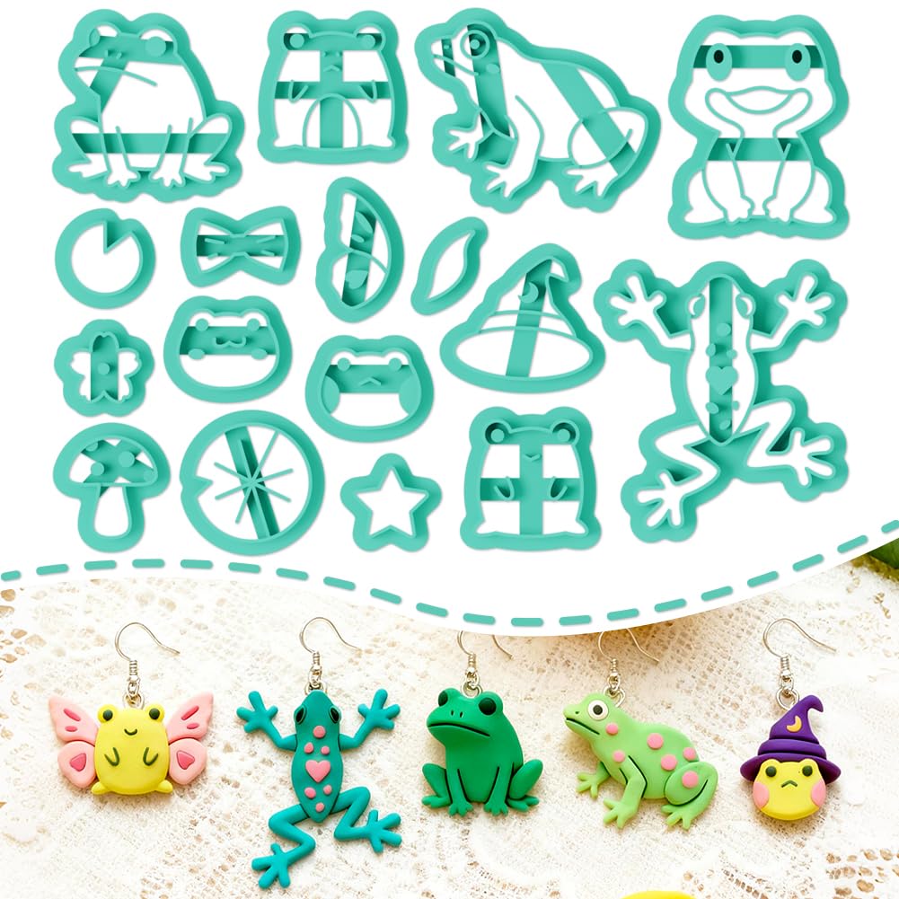 ORIGACH 17 Pcs Frog Polymer Clay Cutters Set