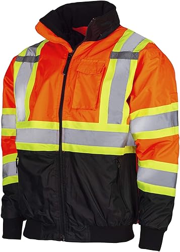 Miniatura 3 de JORESTECH Prenda impermeable reflexiva X de la chaqueta del bombardero de la seguridad de la alta visibilidad en ANSIISEA de