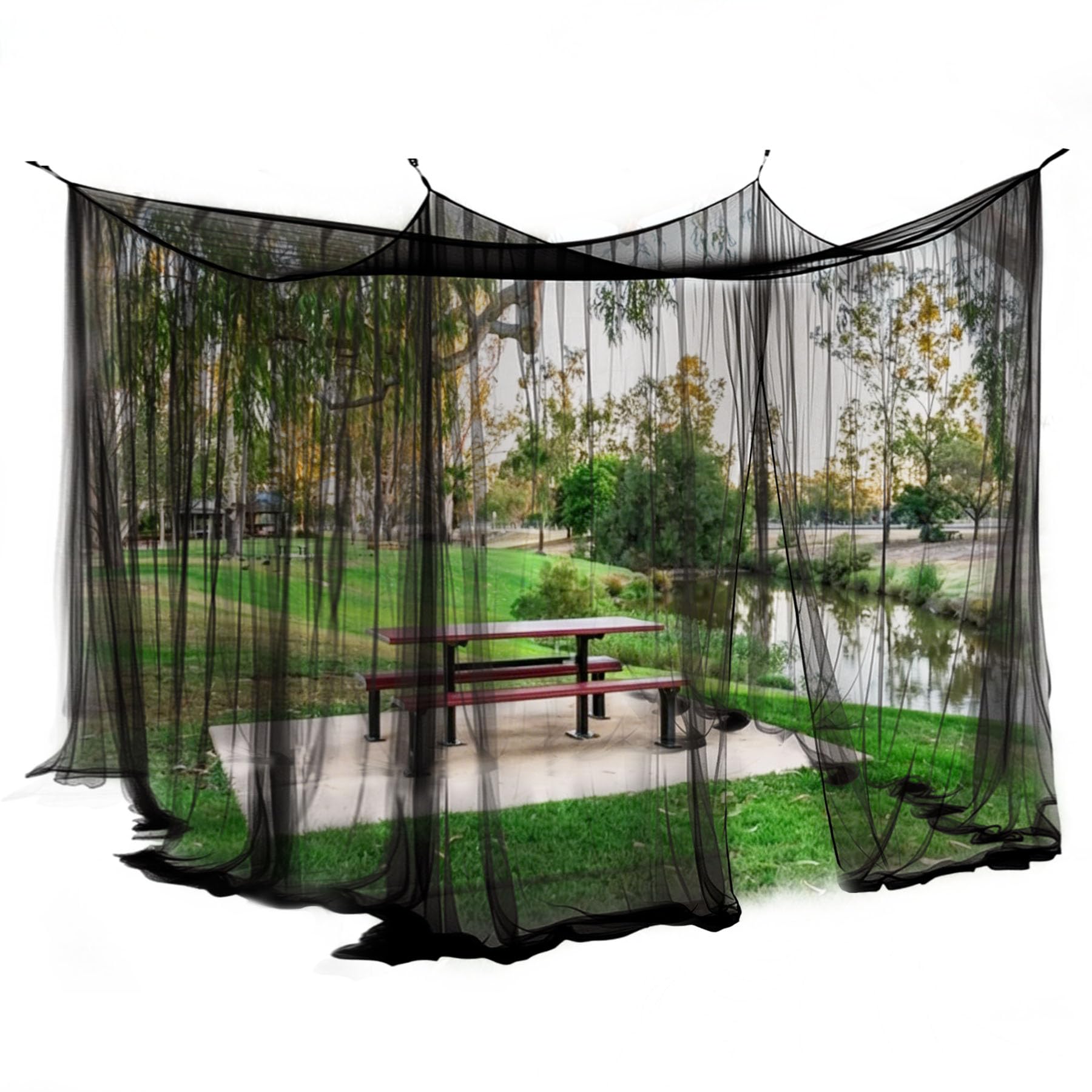 Zanzariera per esterni, XXL, 300 x 300 x 250 cm, zanzariera per gazebo, terrazza, balcone, tenda e giardino all'aperto