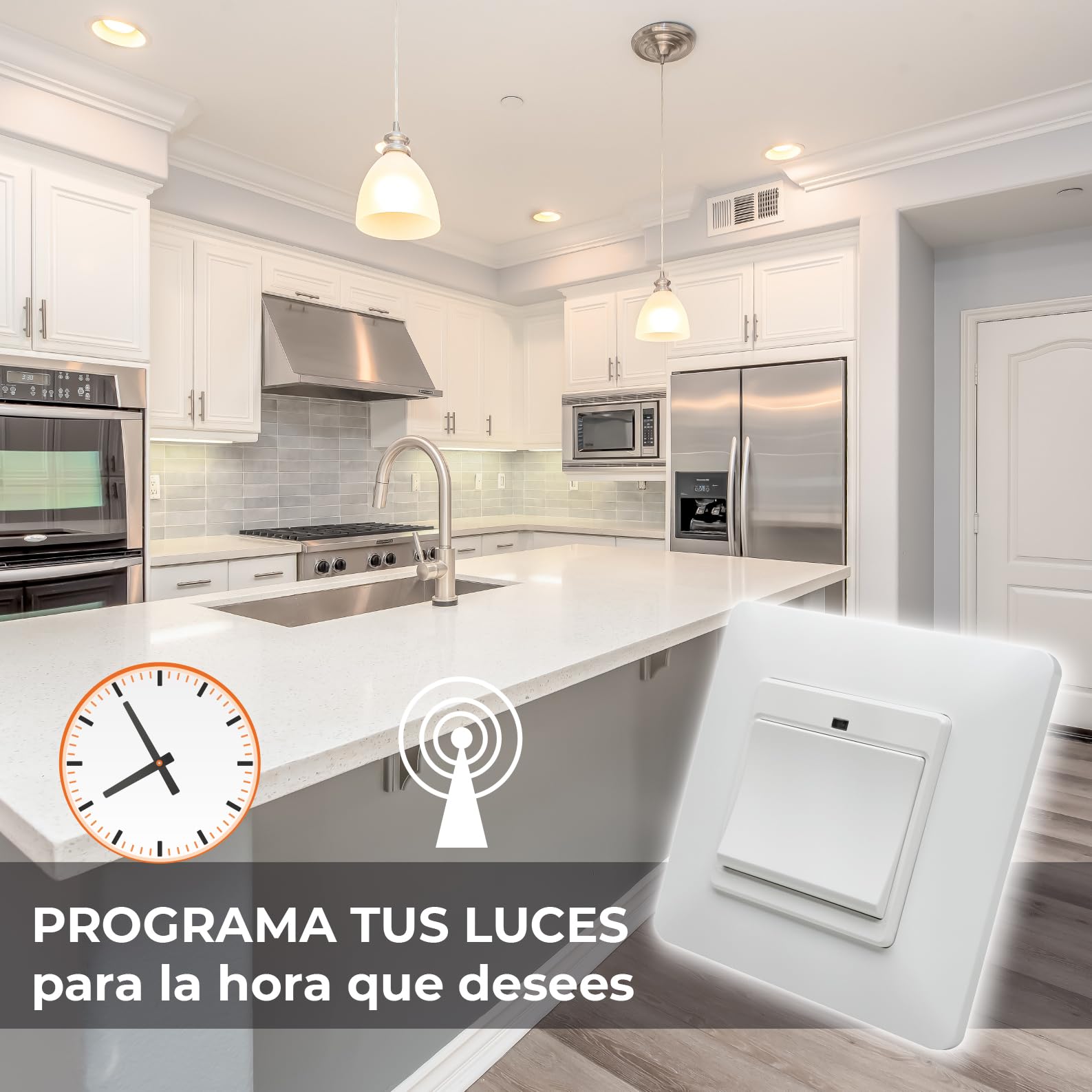 LED ATOMANT WLAN Schalter 1 Drucktaster Weiß Smart Life App