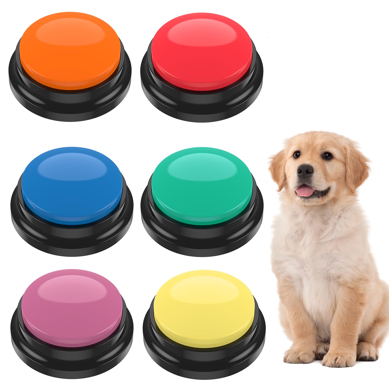 Gatphy Dog Buttons Talk Training, 6Pcs Pet Communication Buttons Voice Recording Button