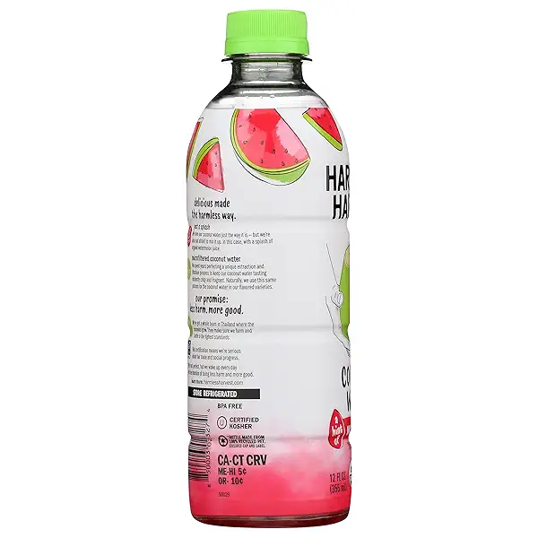 Harmless Harvest Coconut Water W/ A Hint Of Flavor - Watermelon, 12 Fl oz 6