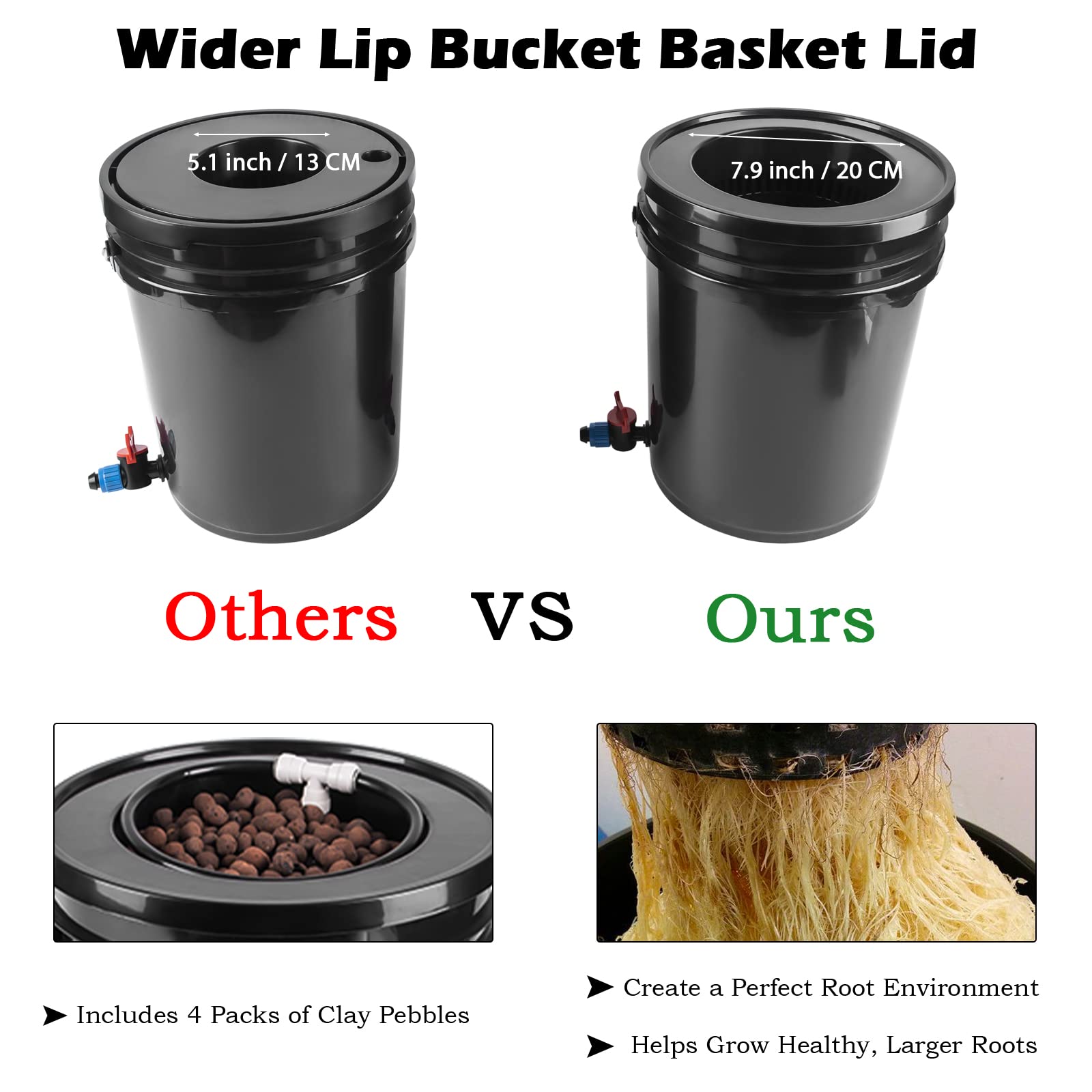 Buy DWC Hydroponic Bucket System, Recirculating Top Feed Drip Hydroponics Growing System 5