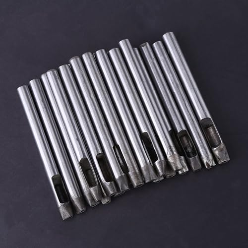 Miniatura 6 de 20 unidsset de cuero artesanal 0.236 in acero al carbono flor agujero herramienta para carteracinturón decoración