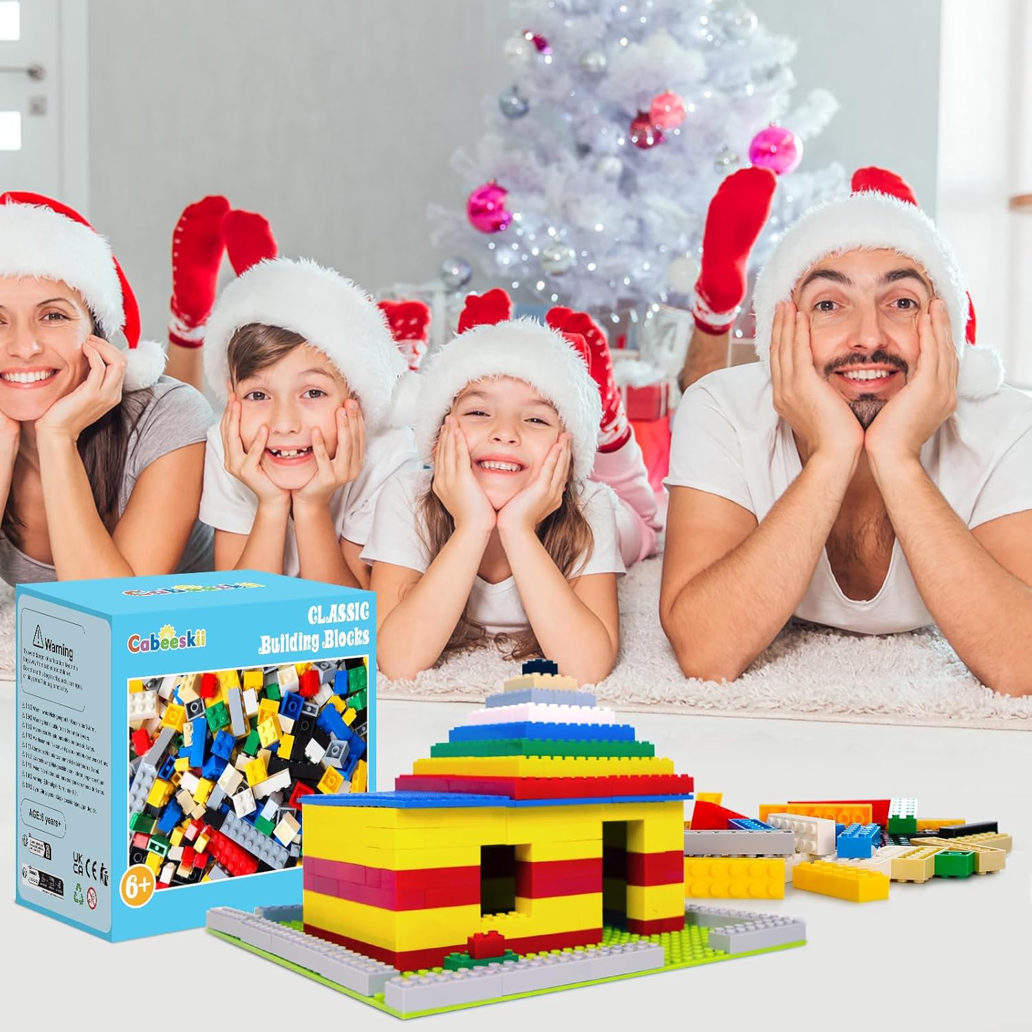 Cabeeskii 1008 Pieces Classic Building Blocks Bulk with 2 Baseplates, Building Bricks in 7 Size and 8 Color, Compatible with All Major Bricks, for Kids & MOC Lovers