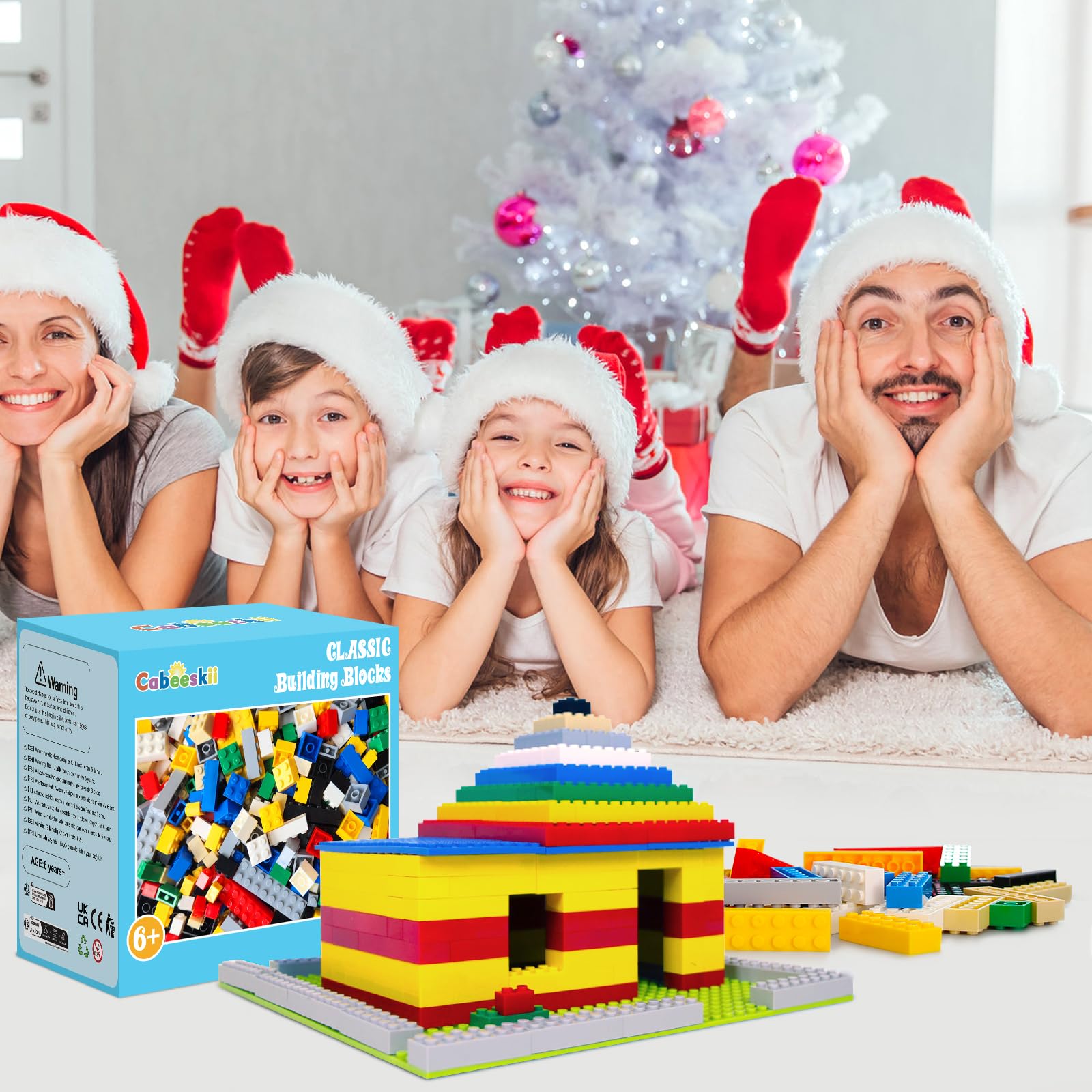 Cabeeskii 560 bloques de construcción clásicos grises a granel con 2 placas base, ladrillos de construcción en 7 tamaños, compatibles con todos los ladrillos principales, para niños y amantes de MOC